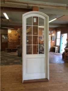 Arched top custom wood enty door unit