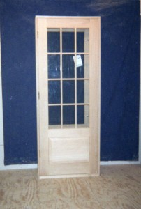 Custom wood exterior door unit.