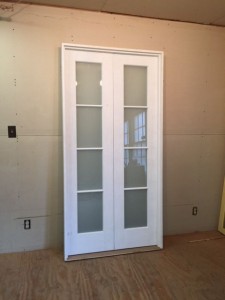 Custom wood double French door unit