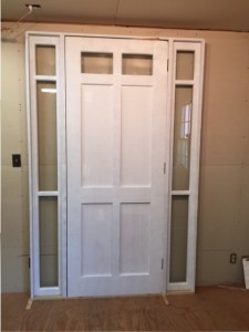 Entry wood custom door unit
