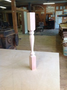 Custom turned wood baluster
