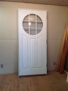 Wood custom entryway door unit