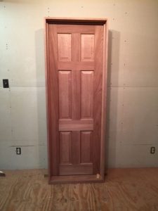 Custom wood exterior door unit