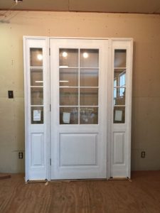 Custom wood entry door unit