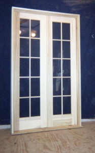 Custom wood interior double french door unit 
