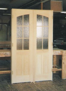 Custom wood interior double door unit