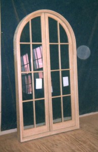 Custom wood arch top casement window 