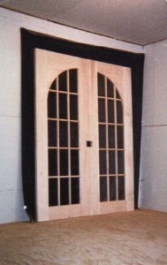 Wood custom interior inner arched top french doors