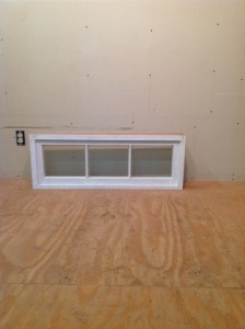 Custom wood fixed transom window unit