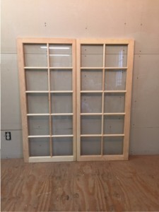 Custom wood double casement window sashes