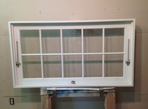 Custom wood interior awning window unit