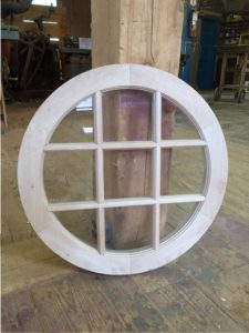 Round custom wood window sash