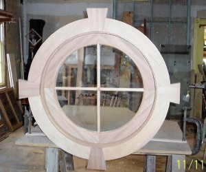 Custom wood round window unit